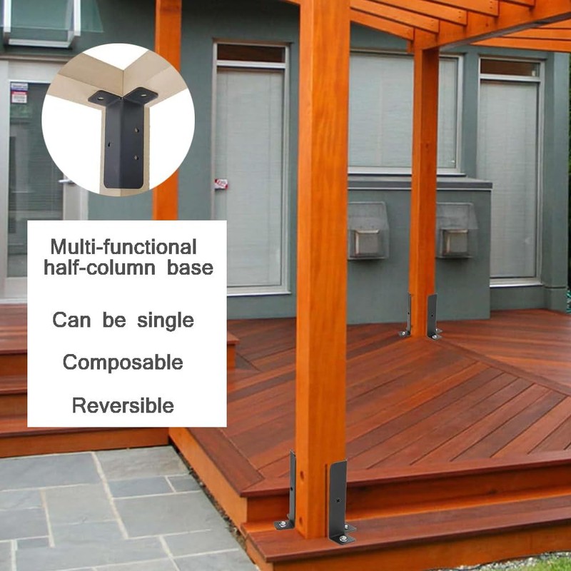 4 Pack Anchor Base Brackets Black Steel, Wall Mount, Adjustable