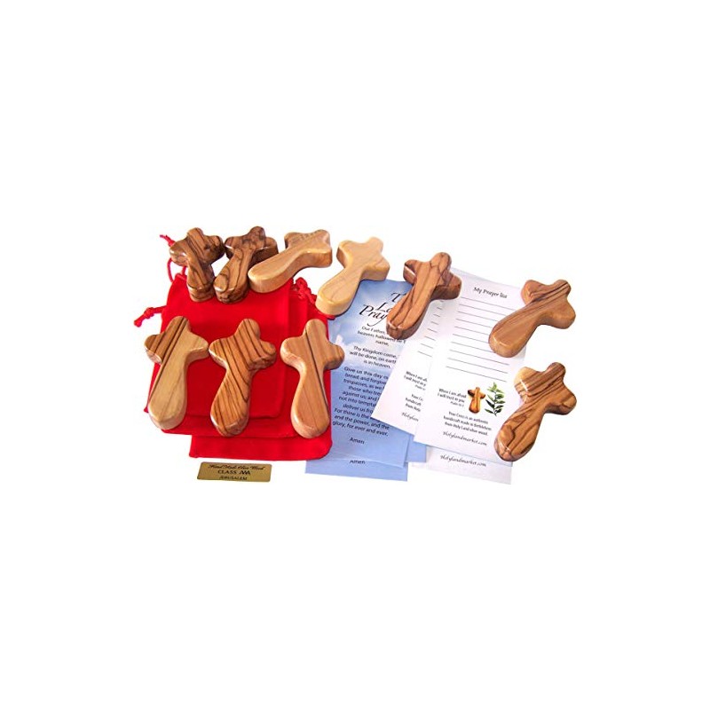 Holy Land Market Small Pocket Holding Comfort Crosses with Bags