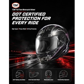 TCMT Full Face Motorcycle Helmet for Adults ,DOT Approved