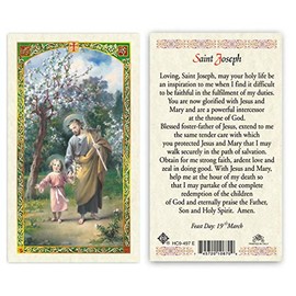 Prayer to Saint St. Joseph Laminated Prayer Cards - Pack of 25-