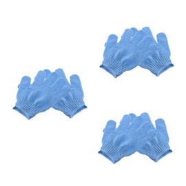 Beavorty 6 pcs Exfoliating Bath Gloves Nylon Shower Gloves Body Scrub Exfoliator for Men Women Blue Stretchy with Hanging Lanyard Easy to Clean Machine Washable