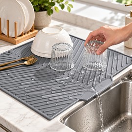 Silicone Dish Drying Mat for Kitchen Countertops – Non-Slip, Multi-Purpose Design for Dishes, Pots & Everyday Kitchen Use