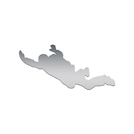 Skydiving Freefall Sticker Vinyl Decal Notebook Car Window Laptop 3.5" x 8" (Silver)