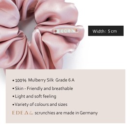 Edealiss silk Scrunchies, 100% Silk Hair Bobbles, Ponytail Holder, Silk Hair Band, Scrunchies with Strong Hold for Women and Girls, Hair Accessories (Dusky Pink)