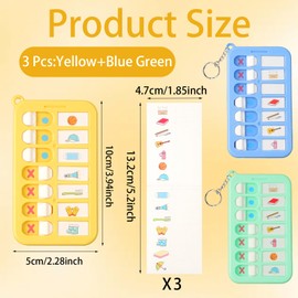 3Pcs Reminder Board for The Elderly Chore Chart Keychain for Kids to Do List Chores Checklist Task Board Portable Visual Schedule ADHD Tools Detachable Daily Task Planning Pad with List Cards Stickers