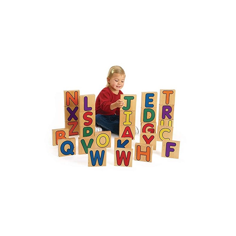 Excellerations 5 inch Alphabet Unit Floor Blocks, 26 Pieces, Toddler,
