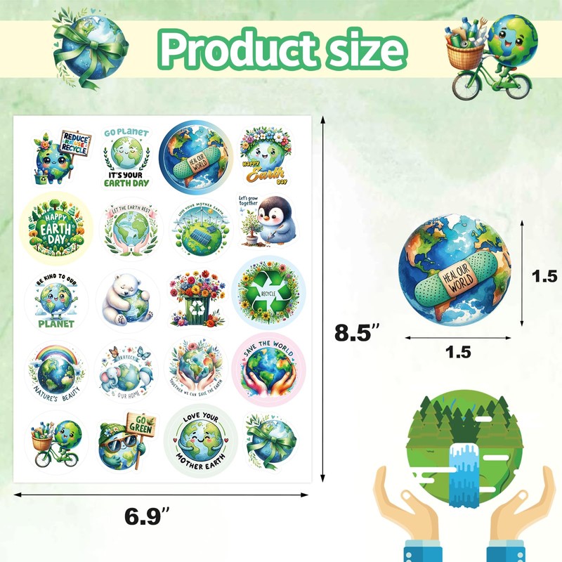 Treasure Cove Save The Earth Sticker for Kids Earth Day