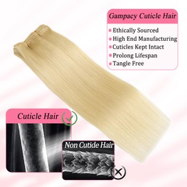 Clip in Hair Extensions Real Human Hair, Seamless Clip ins Real Human Hair for Women, Remy Human Hair Clip in Extensions, Double Weft 8pcs 18 inch 613 Bleach Blonde
