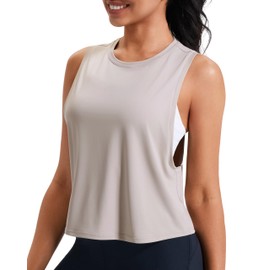 JOYSPELS Workout Crop Tank Tops for Women Cool-Dry Sleeveless Loose Fit Gym Yoga Athletic Running Shirts Quick Dry Lightweight Breathable