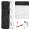 DOLEMODUO 36'' x 50' Black Chicken Wire Fencing, 1 inch
