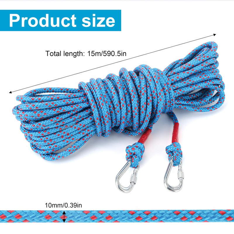 20M Polyester Washing Line Rope,10MM Heavy Duty Clothes Line with