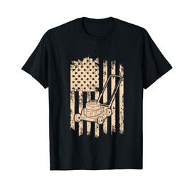 Usa Flag Graphic Lawn Mower Gardener Hobby Gardening Garden T-Shirt for Women Men