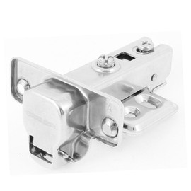 IIVVERR Hardware Part Buffering Half Overlay Hinge Silver Tone for Cabinet Door (Hardware Part Buffering Half Overlay Bisagra Silver Tone para puerta de gabinete