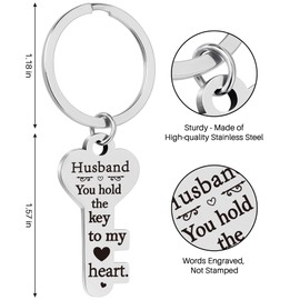 WZHENAINI WZHENAINI Gifts for Husband Fathers Day for Him Dad Daddy Papa Boyfriend, Funny Husband Keychain for Men Dad Birthday Gift, Husband Anniversary Easter Basket Essentials