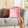 KKJIAF Ruffle Pillow Cases 18x18 Inches, Light Pink Square Ruffled