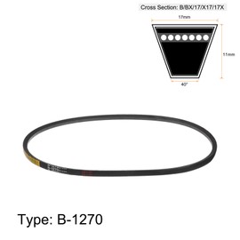 sourcing map 2 pieces B-1270 V-belt drive belt 1270 mm inner circumference rubber for power transmission
