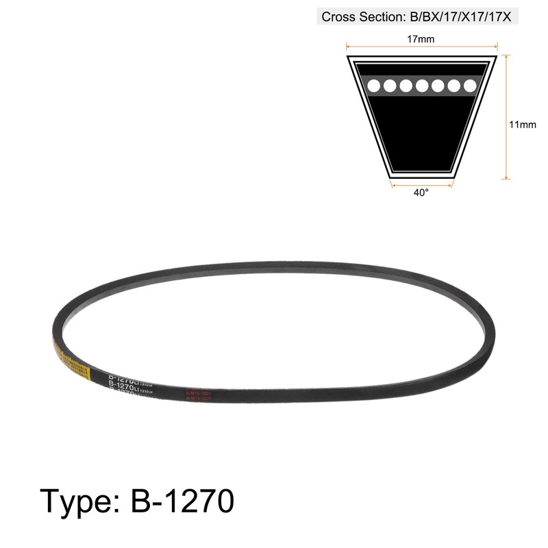 sourcing map 2 pieces B-1270 V-belt drive belt 1270 mm