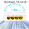 Revotech 3 Ports Gigabit PoE Extender, POE+ Repeater 100 Metres