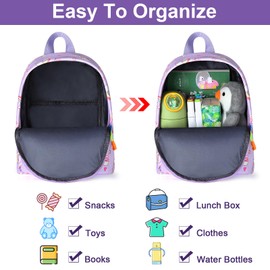 Accmor Accmor Toddler Backpack Leash with Anti Lost Wrist Link, Cute Mini Child Walking Harnesses Keep Kids Close Back Pack Rope Tether Rein for Baby Boys (Purple/Unicorn)