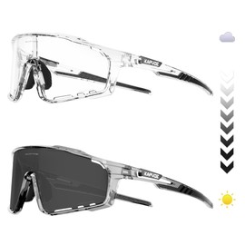 KAPVOE Photochromic Cycling Glasses for Men Women Sports Sunglasses HD High Contrast Lenses Frame Discoloration Bike Glasses