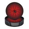 Spider Coasters for Drinks with Holder Leather Coasters Set of