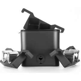 Crystal Clear Square Cube Crystal Ice Maker - Black 4 Mold