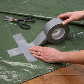 Meister Gewebereparatur-Klebeband 25 m x 50 mm - Grau - Extra starke Klebekraft & Reißfestigkeit - Witterungsbeständig - Für Haushalt, Baustelle, Camping & Auto/Gewebeband/Panzerband / 4242100