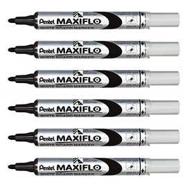 PENTEL MAXIFLO MWL5S Whiteboard Marker - Black (Pack of 6)