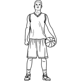 'Basketball Player' Rubber Stamp - Unmounted Design for Crafting & Scrapbooking, A7 (RS00041920)