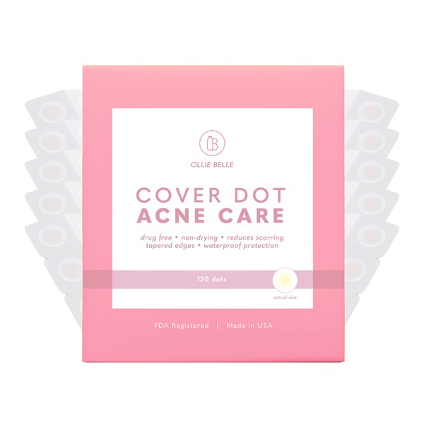 SMARTMED Ollie Belle Cover Dot Acne Care (120 dots) Acne Blemish Patch with Hydrocolloid | Oil and Pimple Absorbing Latex-Free