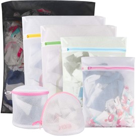 PUBAMALL 7 Pcs Bolsas de Lavandería, Bolsas de Lavado de Ropa para Blusa, Medias, Medias, Ropa Interior, Ropa Interior de Sujetador, Bolsa de lavandería de Viaje (7 Pack, Colorido)