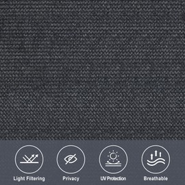 VICLLAX Outdoor Roller Shade, Patio Cordless Blinds Roll Up Shade 8x8FT, Graphite