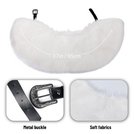 Viking Fur Shawl Collar Medieval Faux Fur Mantle Shoulder Wrap for Women Viking Costume Accessory-White
