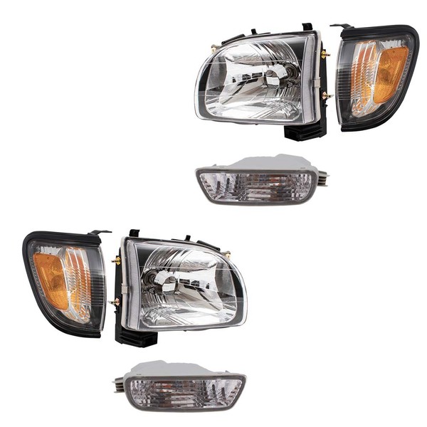 Brock Replacement 6 Pc Headlights and Signal Lights Compatible with