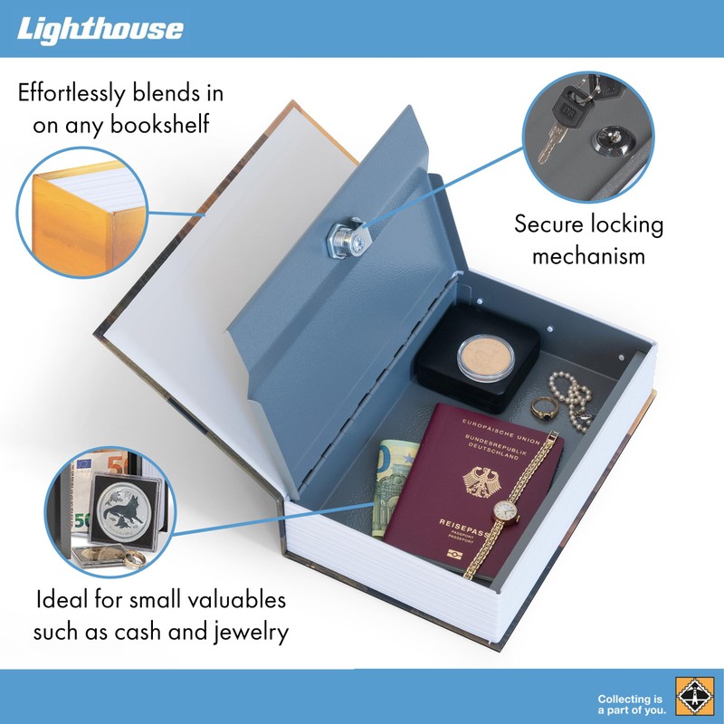 LIGHTHOUSE - Lockable Book Diversion Safe TOSCANA with Key Lock