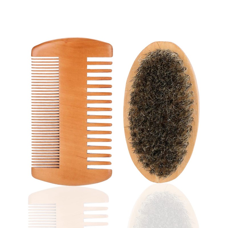 Kit de cuidado de barba para hombres con cepillo de