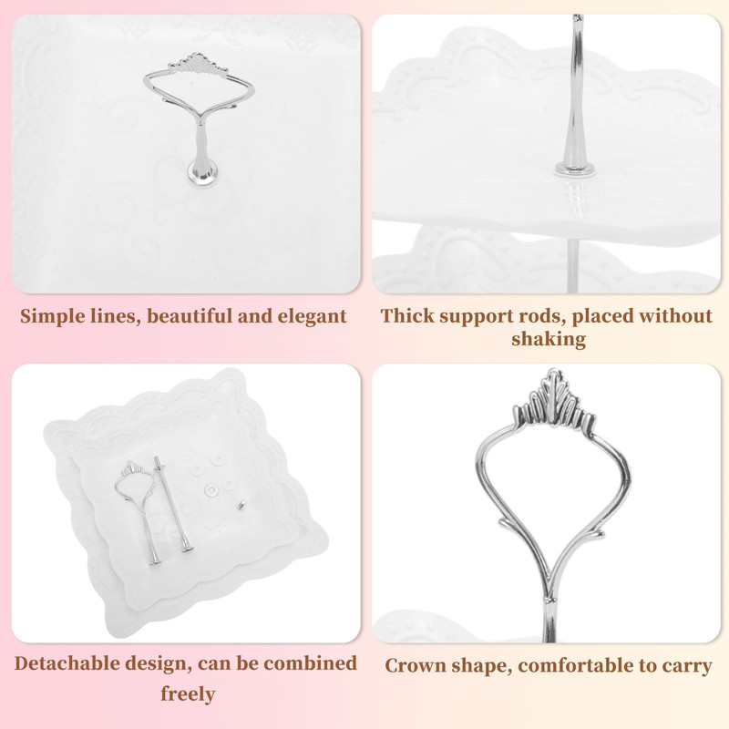 CAPASTEC 2-Tier Dessert Cupcake Stand, Cupcake Stand Holder, Square Cupcake