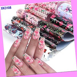 16pcs 20x4cm Mar Texture Nail Foil Transfer Sticker Xk3108 for Nails Design Nail Art Stickers Decals Supplies Manicure Tips Sticker Colorful for Nail Decorations