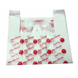 Efforias "Thank You & Have A Nice Day" 12" X 19" X 24" Plastic Carrier Bags Heavy Duty Vest Carrier Bags - Pack of 75