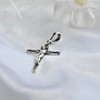 925 Sterling Silver Cross Pendant INRI Jesus Christ Crucifix Religious