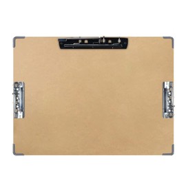 Acocony 11x17 Clipboard Three Clip with Hardware Corner Guard Extra Large Clipboard Hardboard with 8 Inch Jumbo Lever Clip and 2-4 Inch Lever Clip 11 x 17 Clipping Board Log Color MDF 1 Pack