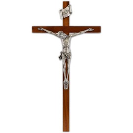 Needzo Traditional Wall Cross, Hanging Crucifix for Religious Home Decor and Catholic Keepsake, 10 Inches