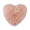 SARO LIFESTYLE Cozy Love Heart-Shaped Mongolian Lamb Fur Poly Filled