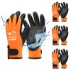 100% Waterproof Work Gloves for Men and Women, 3 Pairs,