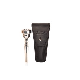 Trumpet Valve Guard Genuine Leather of protection and comfort (Pouch Single, Black)