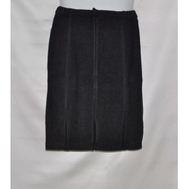 Linea by Louis Dell'Olio Boucle Skirt with Satin Trim Size M Black