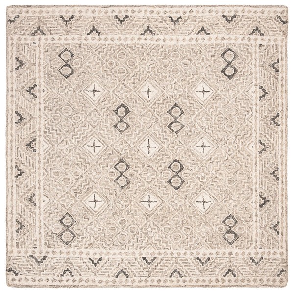 SAFAVIEH Micro-Loop Collection Accent Rug - 3' Square, Grey &