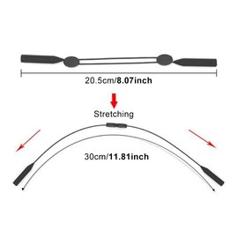 AUTUUCKEE 4 Pcs Sports Glasses Strap, Sunglass Holder Strap, Glasses Lanyard, Spectacles Cord, Adjustable Eye Glasses Strap Holders, Universal Sunglass Strap for Women Men, Black