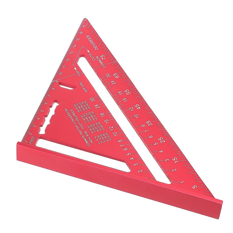 DOYUKY 7 Inch Carpenter's Square, 180 mm Metric Triangular Ruler,