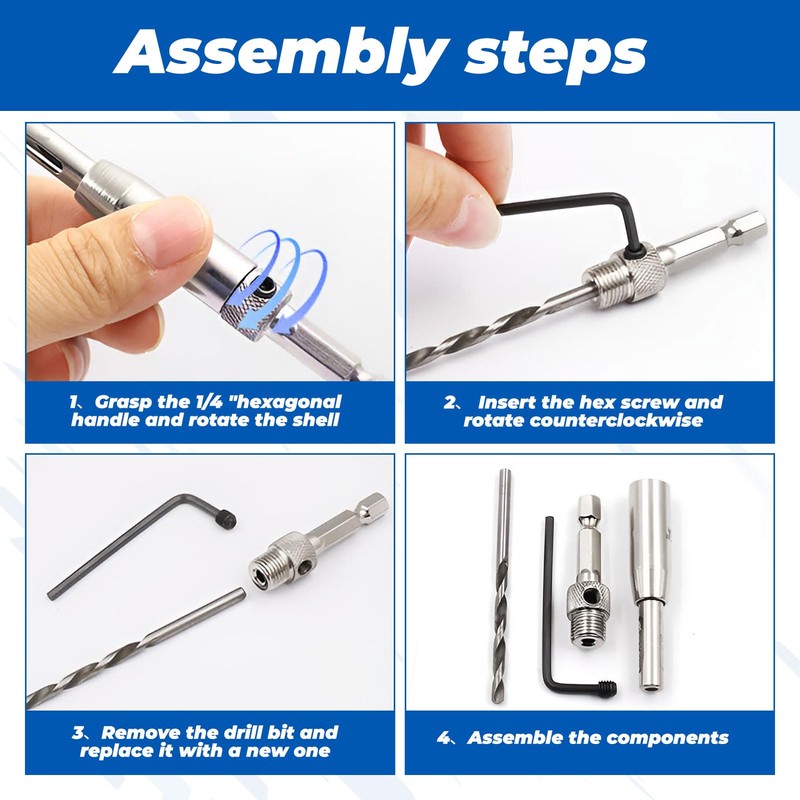 Hinge Drill Bit Self Centring,4 PCS Self Centering Drill Bit,Centre